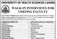 Visiting Faculty at University of Health Sciences Lahore
