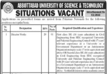 Abbottabad University of Science & Technology Jobs 2022