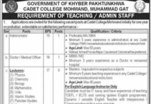 Jobs At Cadet College Mohmand KPK 2022