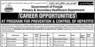 Jobs at Primary and Secondary Healthcare Department