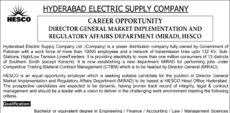 Career Opportunity At Hyderabad Electric Supply Company HESCO