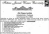 Job Opportunities At Fatima Jinnah Women University Rawalpindi