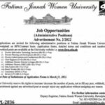 Job Opportunities At Fatima Jinnah Women University Rawalpindi