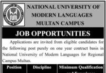 Career Opportunities At National University of Modern Languages NUML Multan