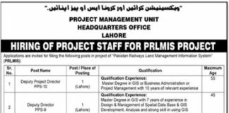 Job Opportunities At Pakistan Railway Lahore