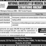 Career Opportunities At National University of Medical Sciences NUMS Rawalpindi