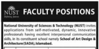 Jobs At National University of Science and Technology NUST Islamabad