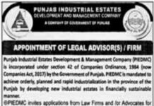 Jobs At Punjab Industrial Estate Development and Management Company PIEDMC Lahore