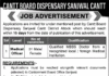 Job Opportunity At Cantt Board Dispensary