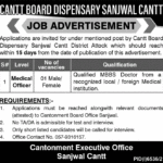 Job Opportunity At Cantt Board Dispensary