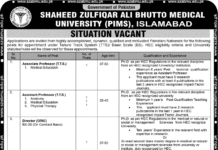 Career Opportunities At Shaheed Zulfiqar Ali Bhutto Medical University Islamabad