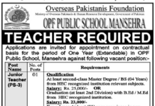Jobs in OPF Public School Mansehra