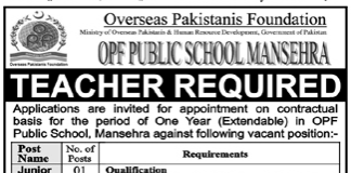 Jobs in OPF Public School Mansehra