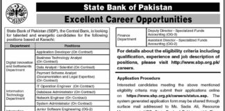 Career Opportunities At State Bank of Pakistan