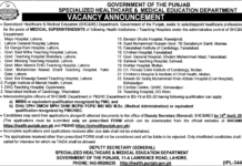 Jobs At Healthcare and Medical Education Department Lahore