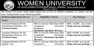 Jobs At Women University of Azad Jammu & Kashmir 2022