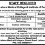 CMH Lahore Medical College and Institute Of Dentistry Jobs 2022