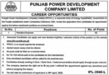 Jobs In Punjab Power Development Company Limited Lahore