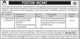 Jobs In Health Department Balochistan