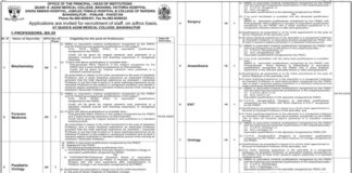 Faculty Staff Jobs At Quaid e Azam Medical College 2022