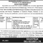 Jobs At Bahauddin Zakariya University Multan BZU